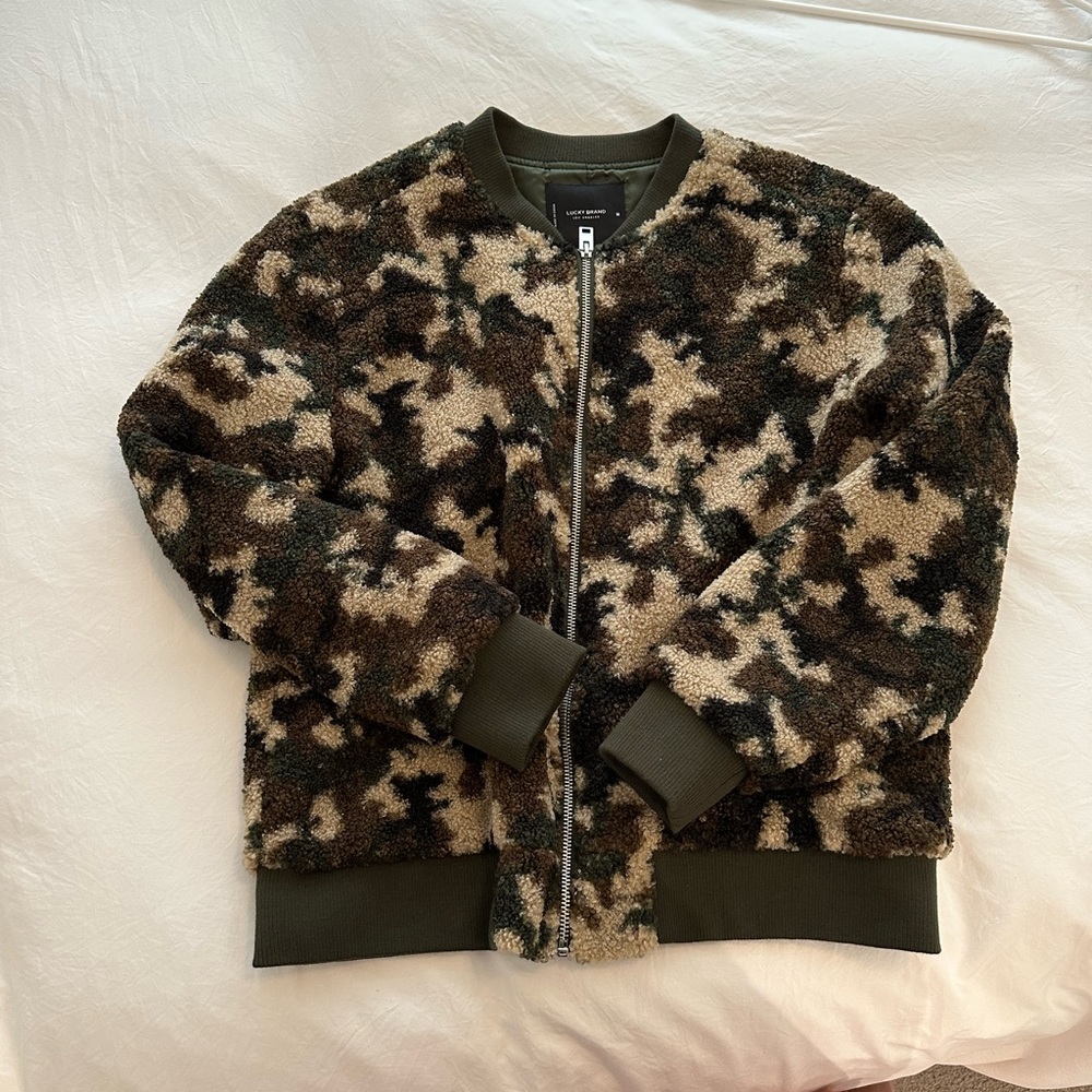 Lucky brand camo women’s bomber jacket